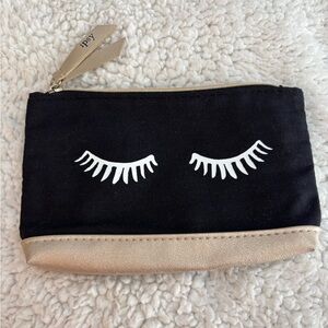 Ipsy Black Eyelash Makeup Bag Cosmetic Pouch Brand New 👁️💄